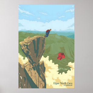 Eiger Nordwand Grindelwald Schweiz Reise Poster
