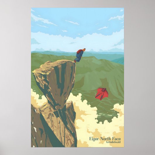 Eiger Nordwand Grindelwald Schweiz Reise Poster (Vorne)