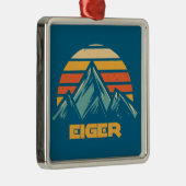 Eiger Schweiz Retro Türkis Ornament Aus Metall (Rechts)