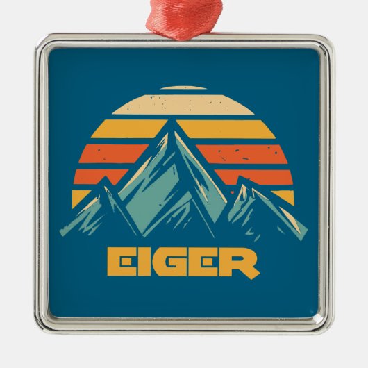 Eiger Schweiz Retro Türkis Ornament Aus Metall (Vorne)