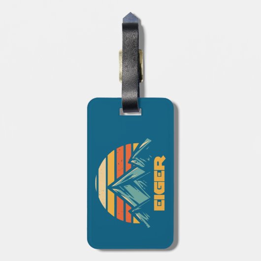 Eiger Switzerland Retro Turquoise Gepäckanhänger (Rückseite vertikal)