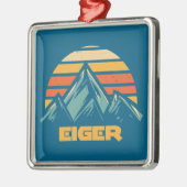 Eiger Switzerland Retro Turquoise Ornament Aus Metall (Links)