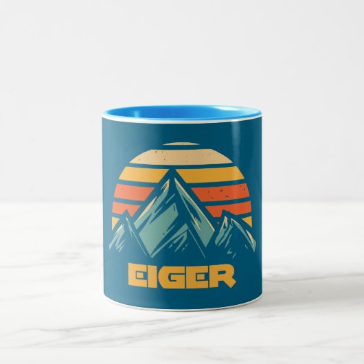 Eiger Switzerland Retro Turquoise Zweifarbige Tasse (Mittel)