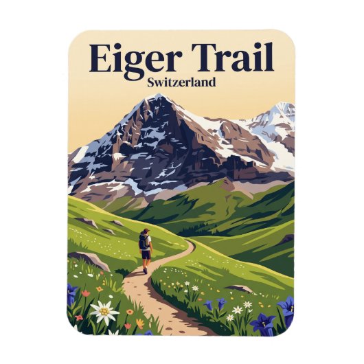 Eiger Trail Schweiz Magnet (Vertikal)