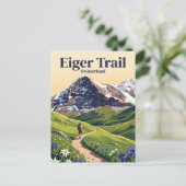 Eiger Trail Schweiz Postkarte (Stehend Vorderseite)