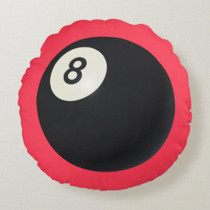 Eight Ball Y2K Snooker 90er Rot  Rundes Kissen
