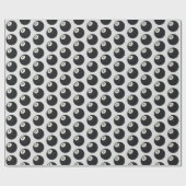 Eight Ball Y2K Snooker Black and White Geschenkpapier (Flach)