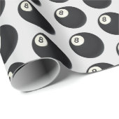 Eight Ball Y2K Snooker Black and White Geschenkpapier (Rolleneckpunkt)
