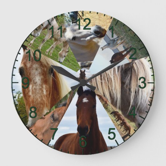 Eight Horse Triangle, Wall Clock Große Wanduhr (Vorderseite)