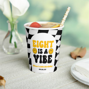 Eight Is A Vibe Retro Achter 8. Geburtstagsfeier Pappbecher