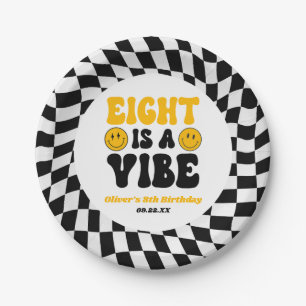 Eight Is A Vibe Retro Achter 8. Geburtstagsfeier Pappteller