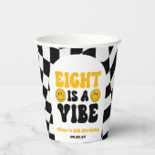Eight Is A Vibe Retro Eighth 8th Birthday Party Pappbecher (Rückseite)