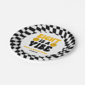 Eight Is A Vibe Retro Eighth 8th Birthday Party Pappteller (Schrägansicht)