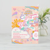 Eight Is A Vibe Sun Rainbow Disco 8th Birthday  Einladung (Stehend Vorderseite)
