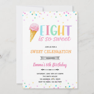 Eight ist so süße Eis-Einladung Einladung