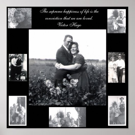 Eight Photo Family Love Quote Poster (Vorne)