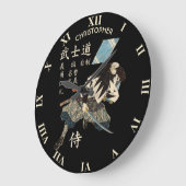 Eight Virtues Bushido Samurai Japanese Language Große Wanduhr (Winkel)