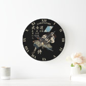Eight Virtues Bushido Samurai Japanese Language Große Wanduhr (Zuhause)