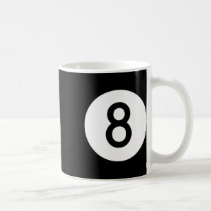 Eightball Black Number Aight Pool Snooker Ball Kaffeetasse