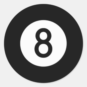 Eightball Black Number Aight Pool Snooker Ball Runder Aufkleber
