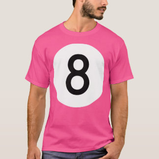 Eightball Black Number Aight Pool Snooker Ball T-Shirt
