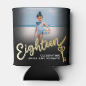 Eighteen 18th Birthday photo script gold key Dosenkühler (Rückseite)