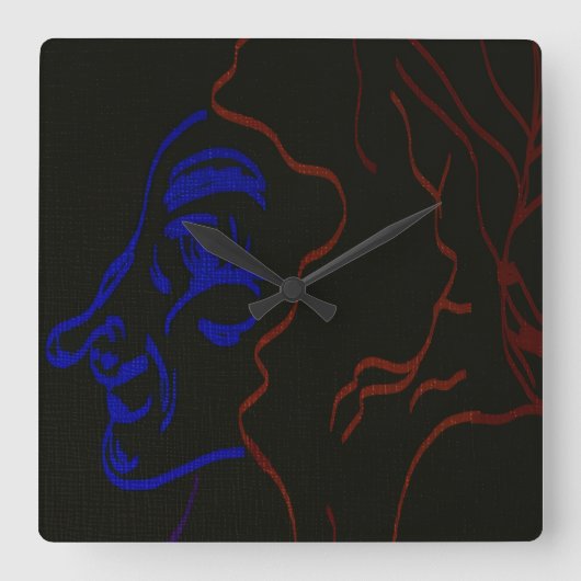 Eighteenth Century Red-haired Baron Quadratische Wanduhr (Vorderseite)