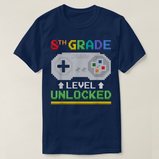 Eighth Grad Level Unlocked Gamer Tees Video Game (Design vorne)