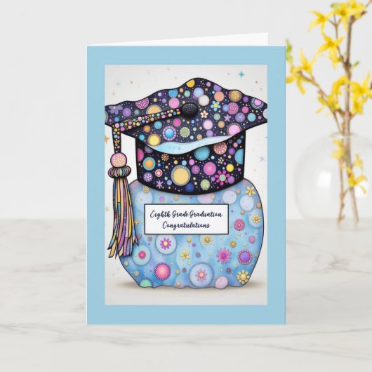 Eighth Grade Graduation Mostly Blue Karte (Gelbe Blume)