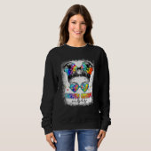 Eighth Grade Vibes Messy Hair Bun Girl Back To Sch Sweatshirt (Vorne ganz)