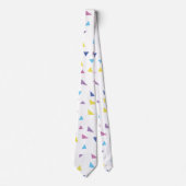 Eighties Colorful Retro Dreieck Pattern Krawatte (Vorderseite)
