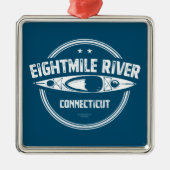 Eightmile River Connecticut Kayaking Ornament Aus Metall (Vorne)