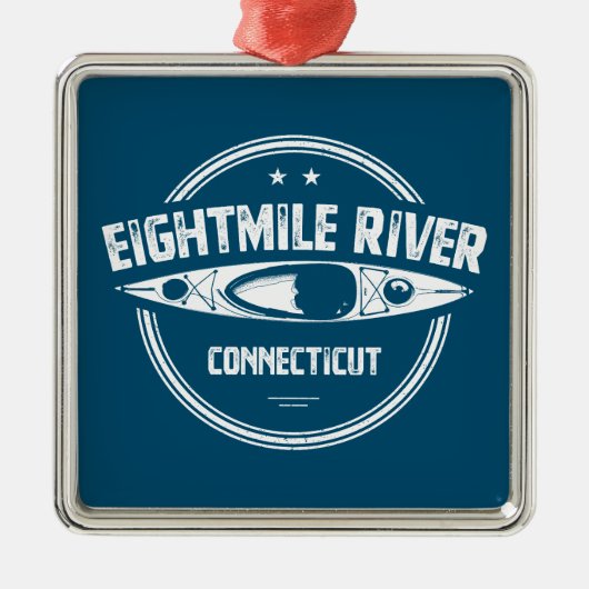 Eightmile River Connecticut Kayaking Ornament Aus Metall (Vorne)