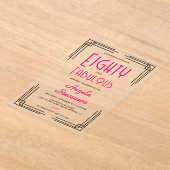 Eighty and Fabulous Pink Art Deco 80th Birthday Acryleinladungen (Ablage )