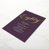Eighty Birthday Elegant Invitation Foil Invitation Folieneinladung (Gedreht)