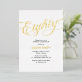Eighty Birthday Elegant Invitation Foil Invitation Folieneinladung (Stehend vorne)