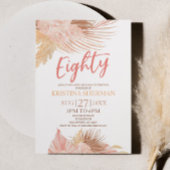 Eighty Boho Pink Floral 80th Birthday Party Einladung