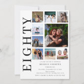Eighty Photo Collage 80th Birthday Party Einladung (Vorderseite)