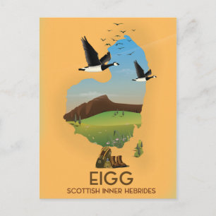 Eigtish Inner Hebrides Map Postkarte