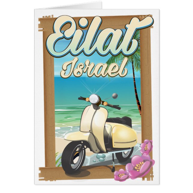 Eilat Beach Israel Scooter Reiseplakat (Vorne)