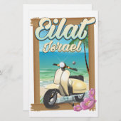 Eilat Beach Israel Scooter Reiseplakat Briefpapier (Vorne/Hinten)