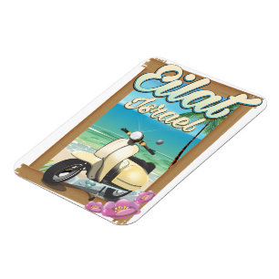 Eilat Beach Israel Scooter Reiseplakat Magnet