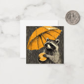 Eile mit dem Zug: Minimalistischer Raccoon Mitteilungskarte (Vorderseite/Rückseite Beispiel)