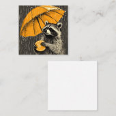 Eile mit dem Zug: Minimalistischer Raccoon Mitteilungskarte (Vorne/Hinten)