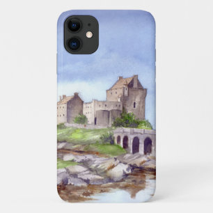 Eilean Donan Burg Wasserfarbene Malereien iPhone 11 Hülle