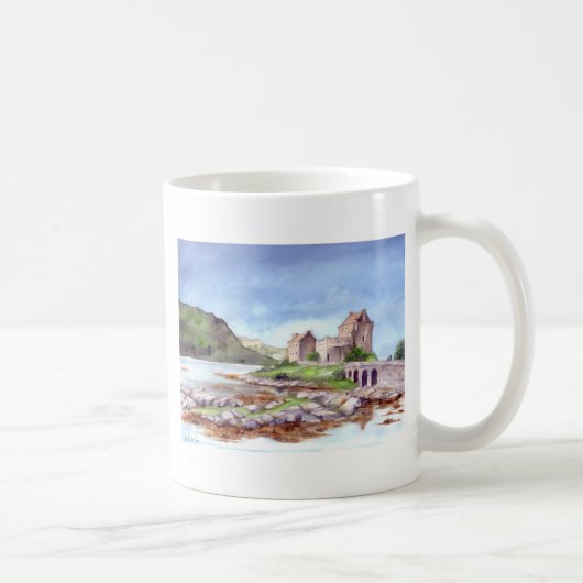 Eilean Donan Burg Wasserfarbene Malereien Kaffeetasse (Rechts)