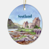 Eilean Donan Burg Wasserfarbene Malereien Keramik Ornament (Links)