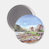 Eilean Donan Burg Wasserfarbene Malereien Magnet (Vorderseite/Rückseite)