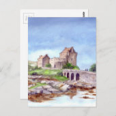 Eilean Donan Burg Wasserfarbene Malereien Postkarte (Vorne/Hinten)