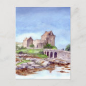 Eilean Donan Burg Wasserfarbene Malereien Postkarte (Vorderseite)